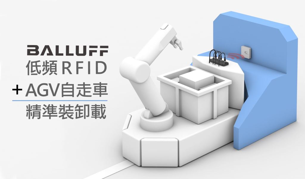 透過低頻RFID 來精準指引自走車 駛入正確的儲位完成上貨和出貨。運輸資料都通過數據載體傳輸到AGV。並用附在盒子上的讀/寫頭讀出。讓貨物的順暢流動。